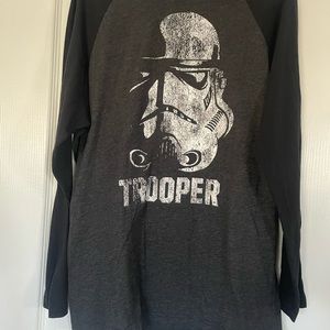 Star Wars, Women’s Black & Gray, Storm-Trooper, Long-Sleeve Tee. Size Small.